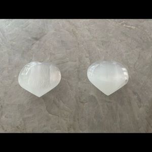 Selenite hearts. Brand new.